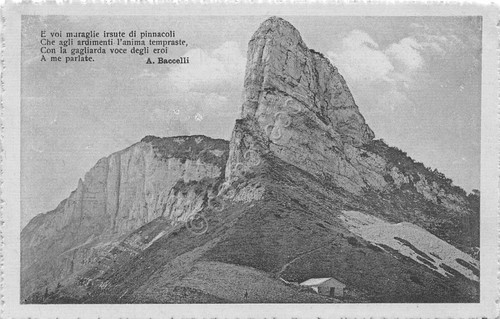 Cartolina - Postcard - Vetta di montagna - poesia Baccelli …