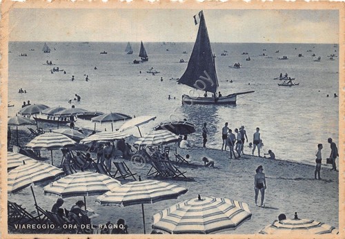 Cartolina - Postcard - Viareggio - Spiaggia - animata - …