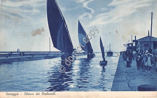 Cartolina - Postcard - Viareggio Ritorno dei Trabaccoli animata 1939