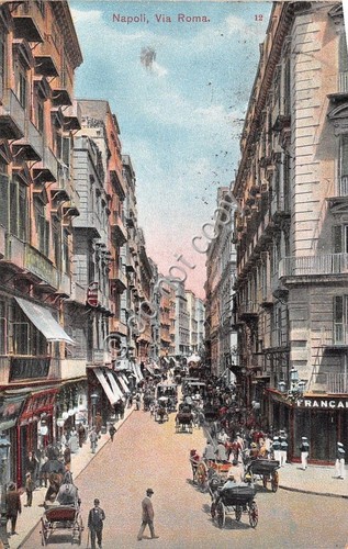 Cartolina - Postcard -Illustrata - Napoli - Via Roma - …