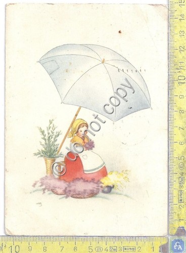 Cartolina - Postcard -Illustrata Soffiantini - Piccola fioraia - 1937