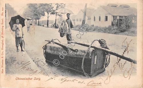 Cartolina - Postcard Chinesicher Sarg bara cinese animata 1904 Tmbro …