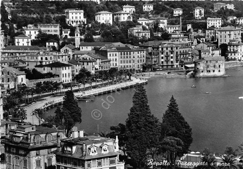 Cartolina - Rapallo - Passeggiata - 1955 (Genova)