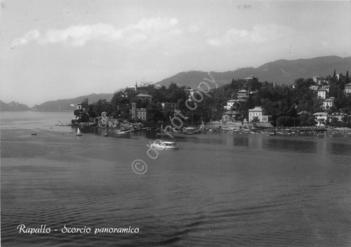 Cartolina - Rapallo - Scorcio panoramico dal mare - 1956