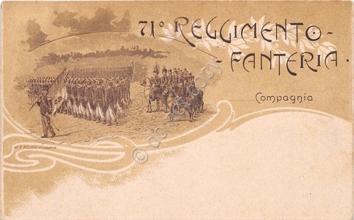 Cartolina - Reggimentale - 71° Reggimento Fanteria - Compagnia - …