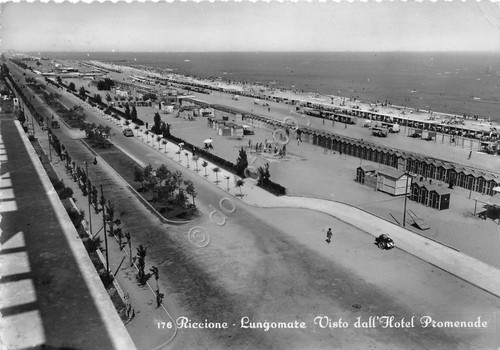Cartolina - Riccione - Lungomare da Hotel Promenade - 1952 …