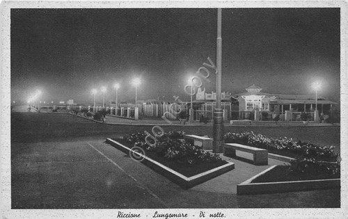 Cartolina - Riccione - Lungomare di notte - NVG