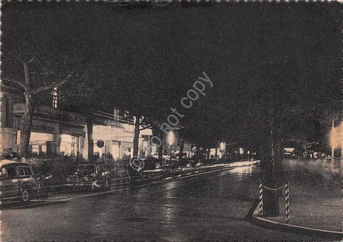 Cartolina - Riccione - Notturno - auto d'epoca - NVG