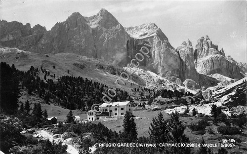 Cartolina - Rifugio Gardeccia Catinaccio Vajolet 1952 (Trento)