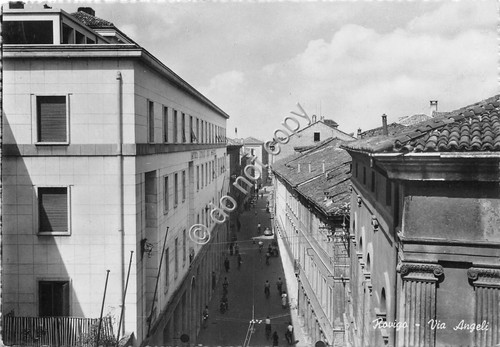 Cartolina - Rovigo Via Angeli dall'alto