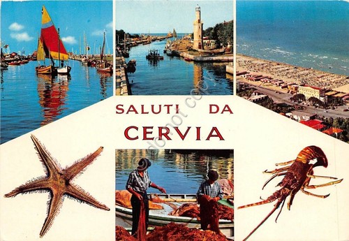 Cartolina - Saluti da - Cervia - Vedutine - Faro …