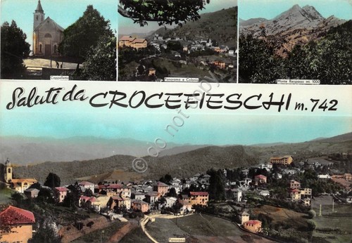 Cartolina - Saluti da - Crocefieschi - vedutine - 1964 …