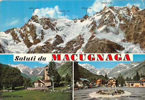 Cartolina - Saluti da - Macugnaga - Vedutine - 1979