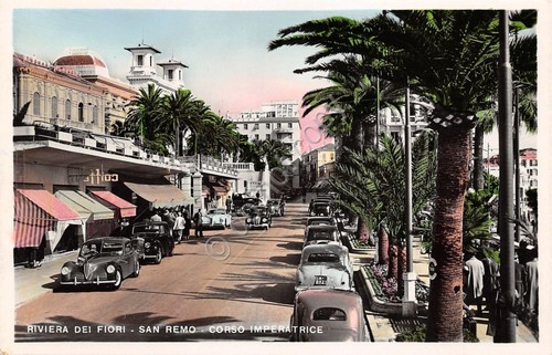 Cartolina - Sanremo - Corso Imperatrice - auto d'epoca - …