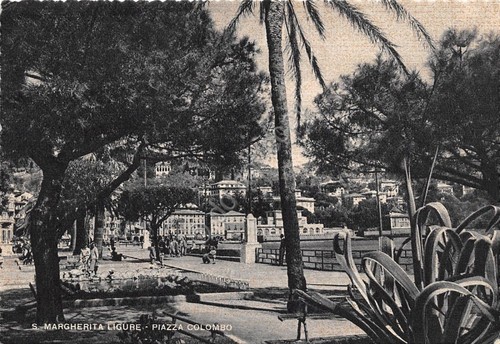 Cartolina - Santa Margherita Ligure - Piazza Colombo - 1952