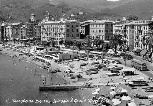 Cartolina - Santa Margherita Ligure - spiaggia - Grand Hotel …