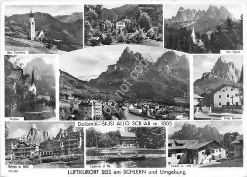 Cartolina - Siusi allo Sciliar vedutine 1960