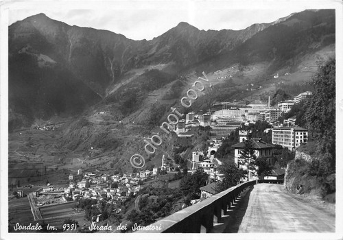 Cartolina - Sondalo Strada dei Sanatori anni '40