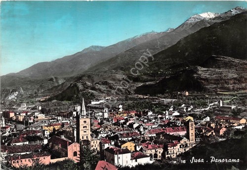 Cartolina - Susa - panorama - 1959 (Torino)