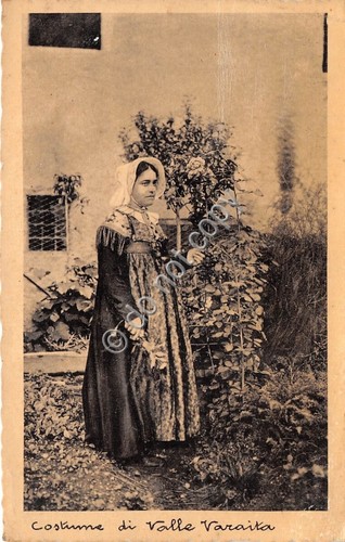 Cartolina - Valle Varaita costume tradizionale 1938