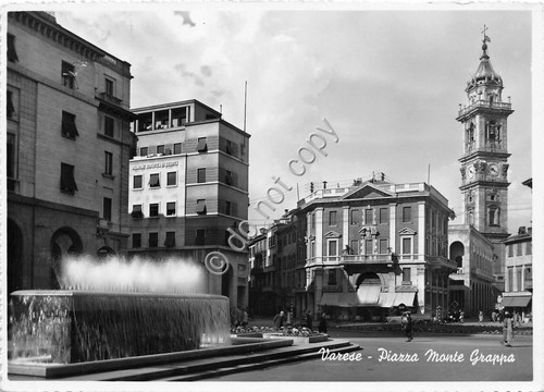 Cartolina - Varese Piazza Monte Grappa 1955