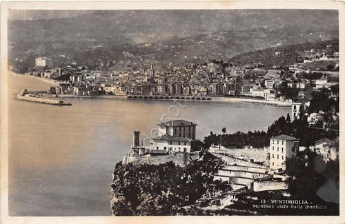 Cartolina - Ventimiglia - Mentone visto da frontiera - VG