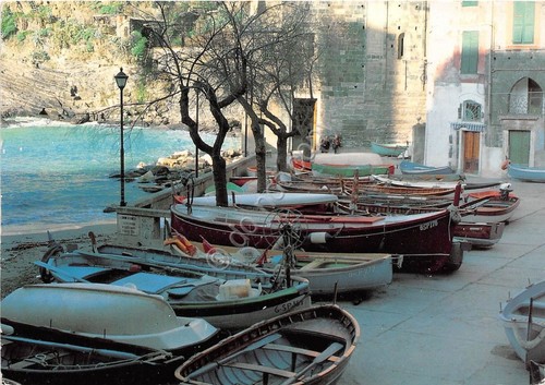 Cartolina - Vernazza - Piazza della Marina - barca - …