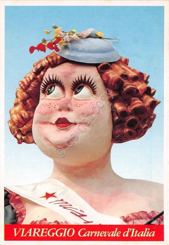 Cartolina - Viareggio - Carnevale - Maschera - Timbro filatelico …