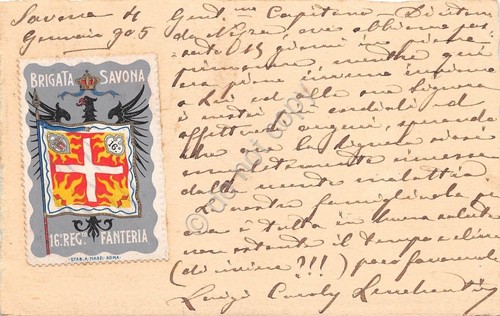 Cartolina- Reggimentali - Erinnofili - Chiudilettera - 16° Reggimento Fanteria