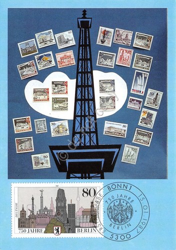 Cartolina 750 Jahre Berlin Timbro filatelico 1987