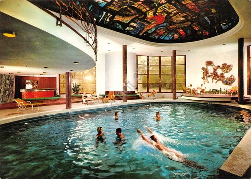 Cartolina Abano Terme Hotel Bristol Buja la piscina coperta animata