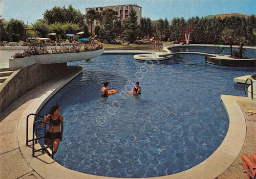 Cartolina Abano Terme piscina termale Mioni e Pezzato animata 1981 …