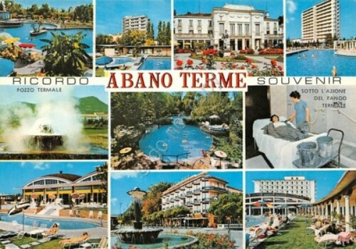 Cartolina Abano Terme vedute 1976 (Padova)