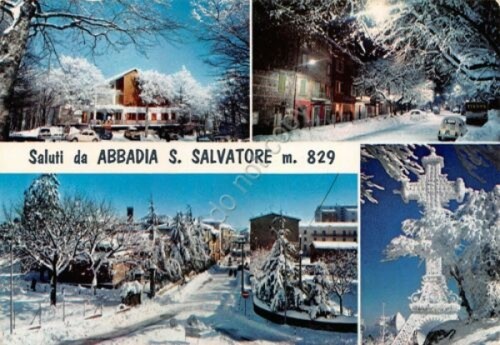 Cartolina Abbadia San Salvatore vedute (Siena)