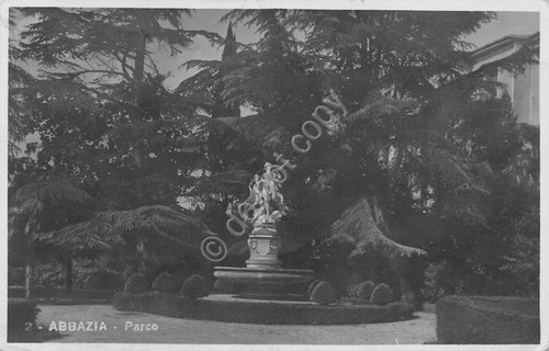 Cartolina Abbazia Parco 1927 fotografica