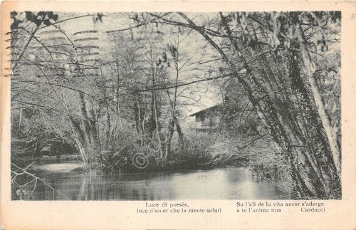 Cartolina abitazione rurale fiume Poesia Carducci 1927 (Altre cartoline)