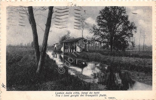 Cartolina abitazione rurale fiume Poesia Verni 1938 (Altre cartoline)