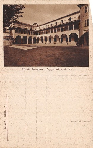 Cartolina Acqui Piccolo Seminario Vescovile Loggia 1/2 vignetta