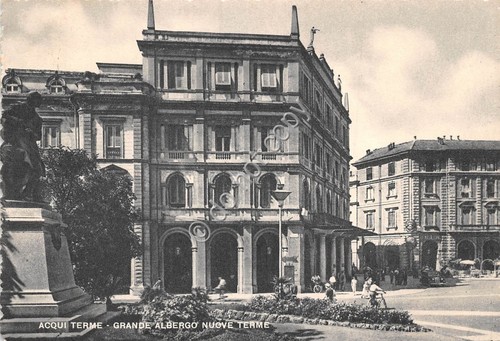 Cartolina Acqui Terme Grande Albergo Nuove Terme animata 1965