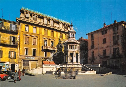 Cartolina Acqui Terme Pazza della Bollente animata