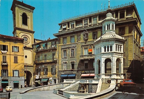 Cartolina Acqui Terme Piazza della Bollente auto Berretta Foto Studio