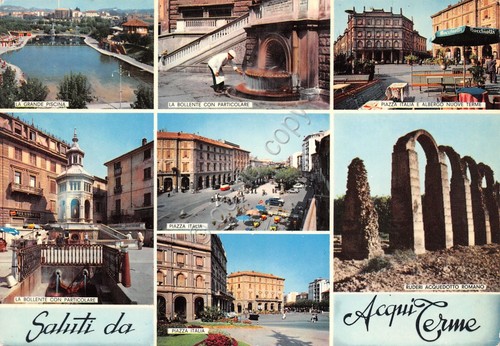 Cartolina Acqui Terme vedute (Alessandria)