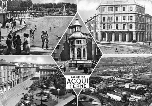 Cartolina Acqui Terme Vedute varie 1957
