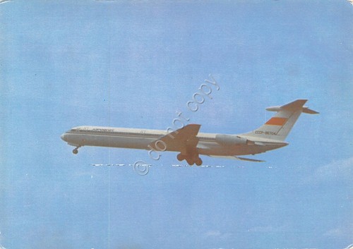 Cartolina aereo Aerflot IL 62 pubblicitaria Linee Aeree Sovietiche