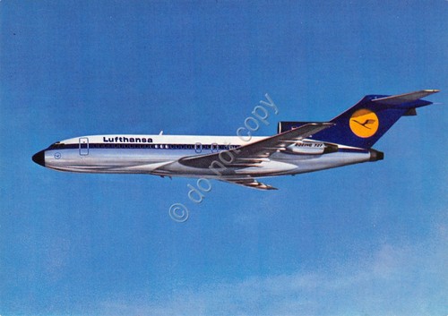 Cartolina Aeronautica aerei Lufthansa Boeing 727 Europa Jet