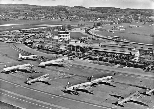 Cartolina Aeroporto Aerei Zurich Flughafen Kloten
