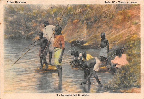 Cartolina Africa Cristiana Serie IV Caccia e pesca N. 9 …