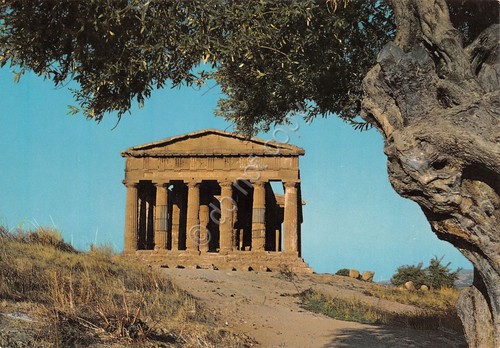 Cartolina Agrigento Tempio della Concordia anni '70