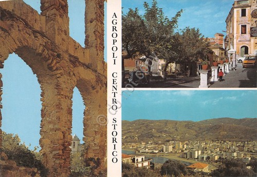 Cartolina Agropoli centro storico vedute varie anni '80