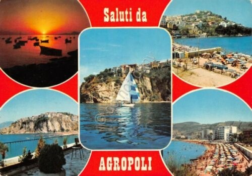 Cartolina Agropoli vedute anni '70 (Salerno)